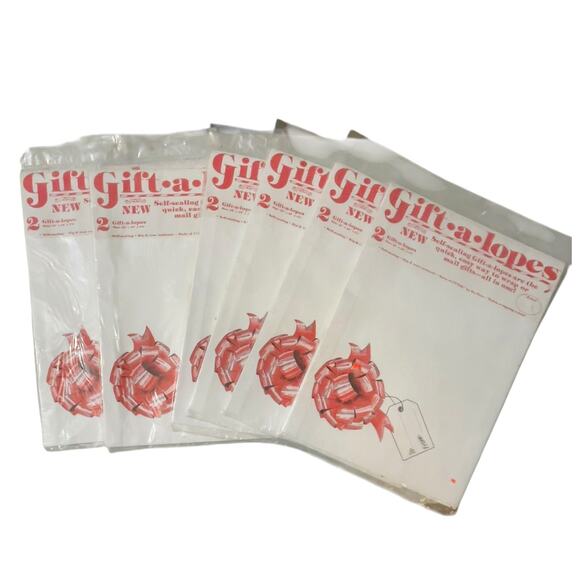 Vintage 1985 Christmas Tyvek Mailing Envelopes 6 Self Sealing New Old Stock - Picture 1 of 5